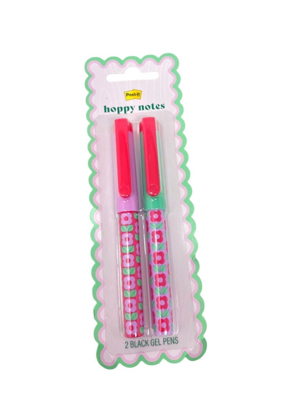 Post-it 2 Pack Flowered Pattern Black Gel Pens Spring Easter Collection School